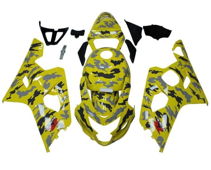 Suzuki GSXR 600 Fairing Kit (2004-2005) Yellow, Black, Gray, Camo at KingsMotorcycleFairings.com