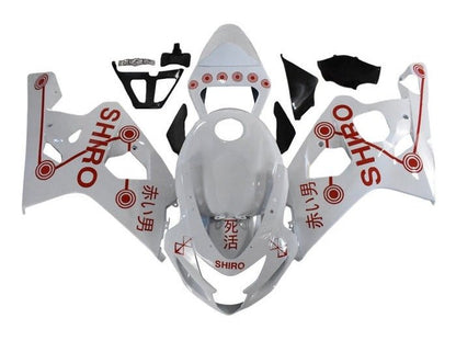 Suzuki GSXR 750 Fairing Kit (2004-2005) White, Red, Shiro at KingsMotorcycleFairings.com