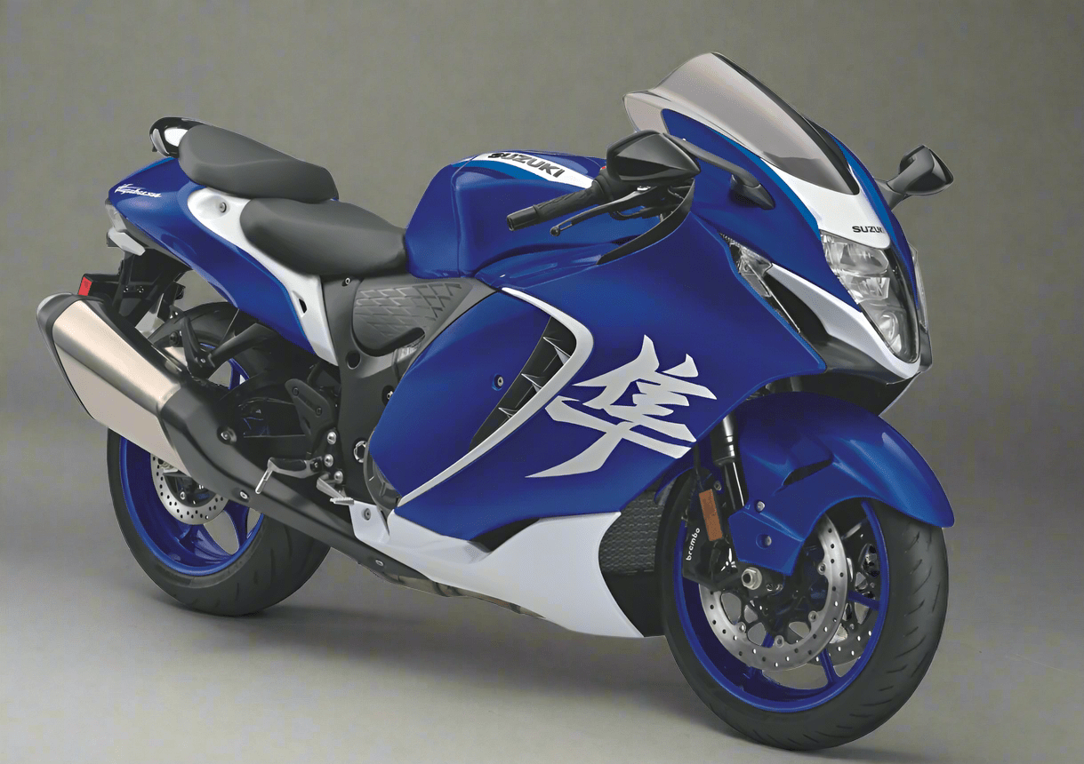 Suzuki Hayabusa Fairing Kit (2021-2025) Blue, White at KingsMotorcycleFairings.com