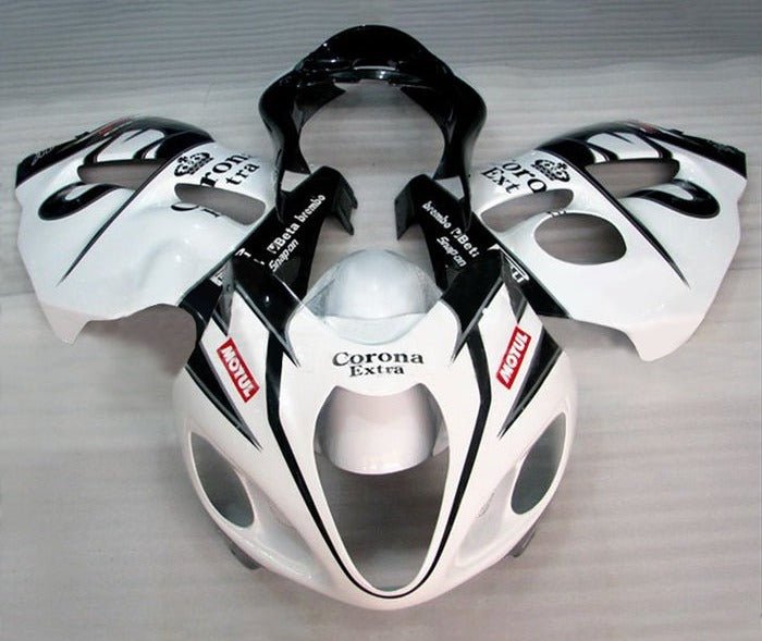 Suzuki Hayabusa Fairing set (1999-2007) White, Black Corona Extra at KingsMotorcycleFairings.com