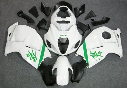 Suzuki Hayabusa Fairing set (1999-2007) White, Green Stripe at KingsMotorcycleFairings.com