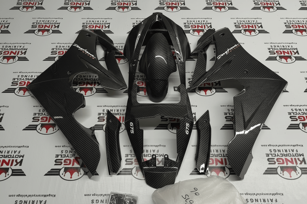 Triumph Daytona 675 Fairing Kit (2006-2008) Faux Carbon Fiber at KingsMotorcycleFairings.com