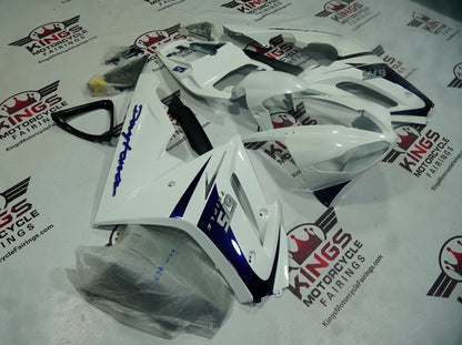 Triumph Daytona 675 Fairing Set (2009-2012) Pearl White, Dark Blue at KingsMotorcycleFairings.com