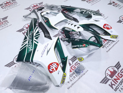Triumph Daytona 675 Fairings (2006-2008) White, Green HPI from KingsMotorcycleFairings.com