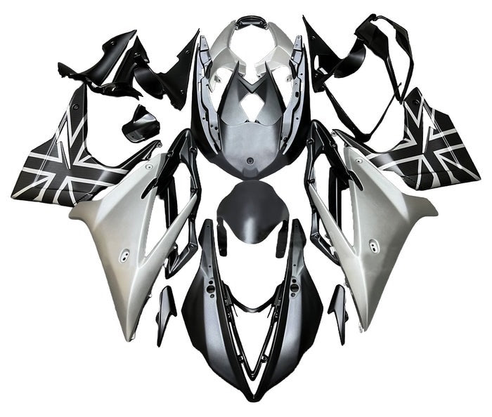 Triumph Daytona 675 Fairings (2013-2016) Matte Black, Matte Silver at KingsMotorcycleFairings.com
