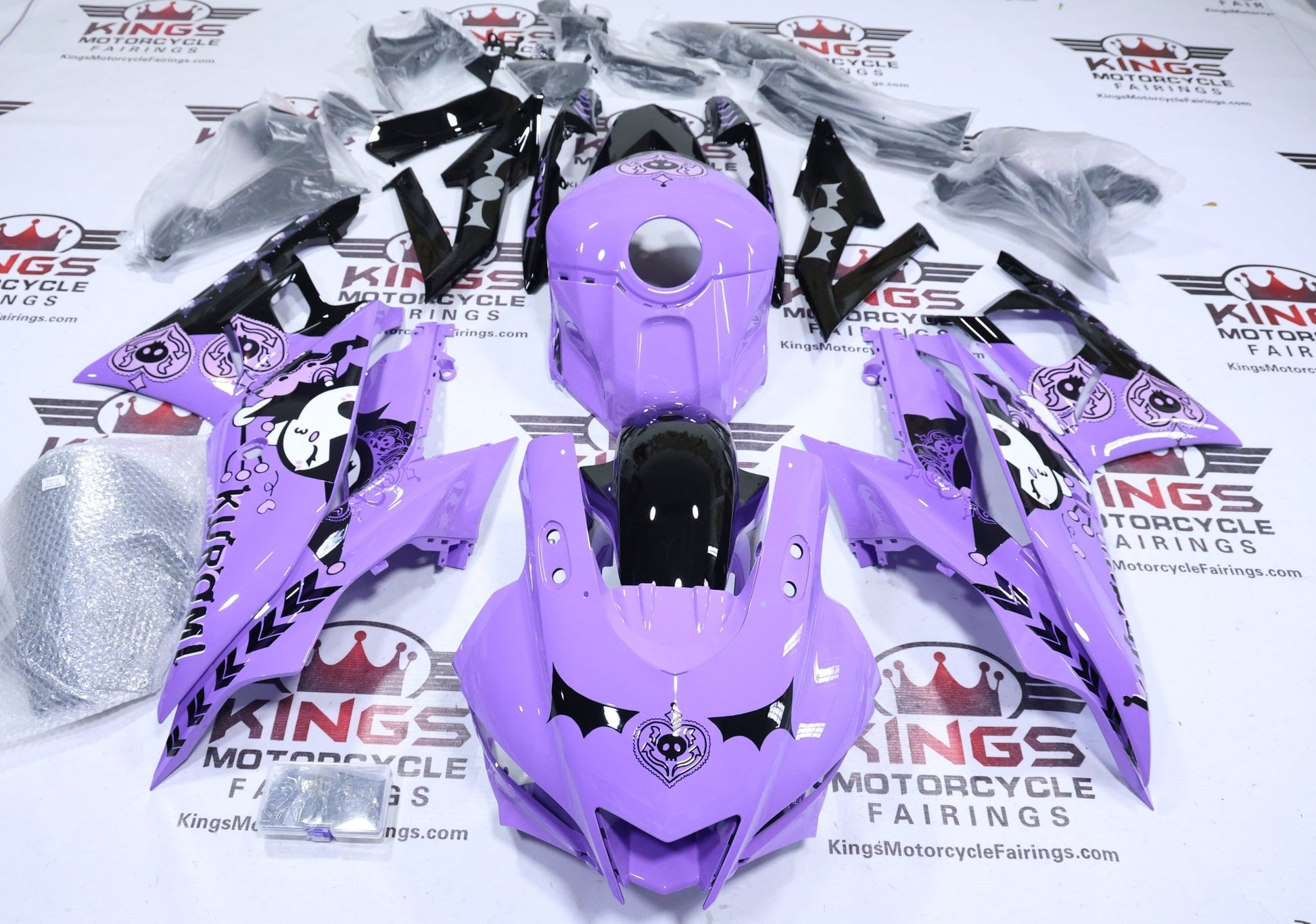 YAMAHA R3 Fairings (2019-2021) Purple Kuromi at KingsMotorcycleFairings.com