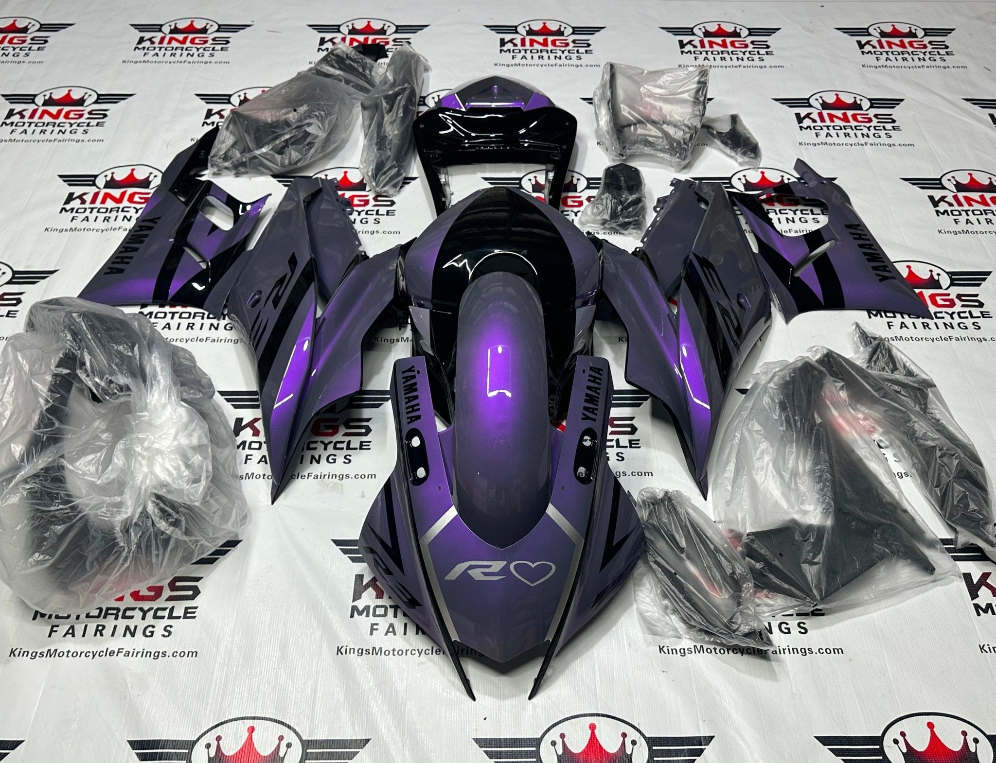 YAMAHA R3 Fairings (2022-2024) Chameleon Purple, Gray from KingsMotorcycleFairings.com