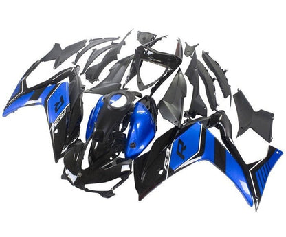 YAMAHA YZF-R3 Fairings (2015-2018) Black, Blue, White Stripe at KingsMotorcycleFairings.com