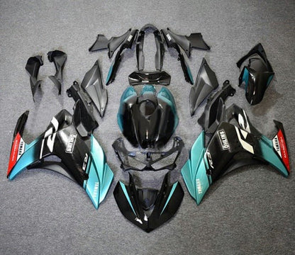 YAMAHA R3 Fairings (2015-2018) Black, Turquoise Blue at KingsMotorcycleFairings.com