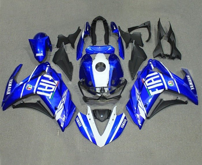 YAMAHA YZF-R3 Fairings (2015-2018) Blue, White FIAT at KingsMotorcycleFairings.com