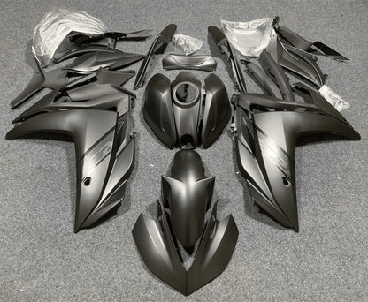 YAMAHA R3 Fairings (2015-2018) Matte Black Stripe at KingsMotorcycleFairings.com