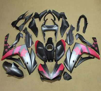 YAMAHA R3 Fairings (2015-2018) Matte Black, Pink Cat at KingsMotorcycleFairings.com