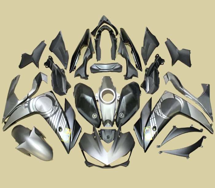 YAMAHA R3 Fairings (2015-2018) Matte Gray, Matte Black at KingsMotorcycleFairings.com