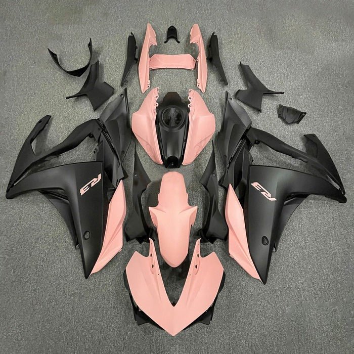 YAMAHA YZF-R3 Fairings (2015-2018) Matte Pink, Matte Black at KingsMotorcycleFairings.com
