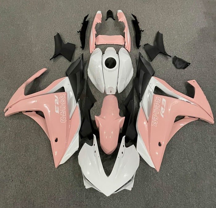 YAMAHA YZF-R3 Fairings (2015-2018) Pink, White at KingsMotorcycleFairings.com