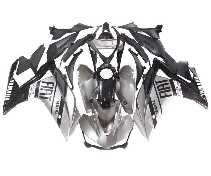 YAMAHA R3 Fairings (2015-2018) Silver, Black Fiat at KingsMotorcycleFairings.com