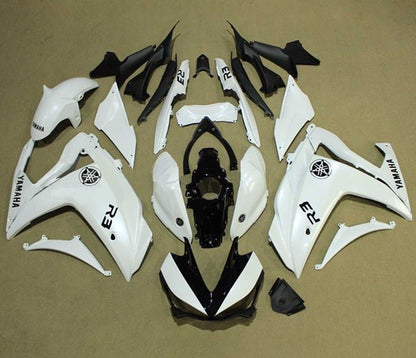 YAMAHA R3 Fairings (2015-2018) White, Black at KingsMotorcycleFairings.com