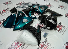 YAMAHA R6 Fairings (2005) Faux Forged Carbon Fiber, Green, Black at KingsMotorcycleFairings.com