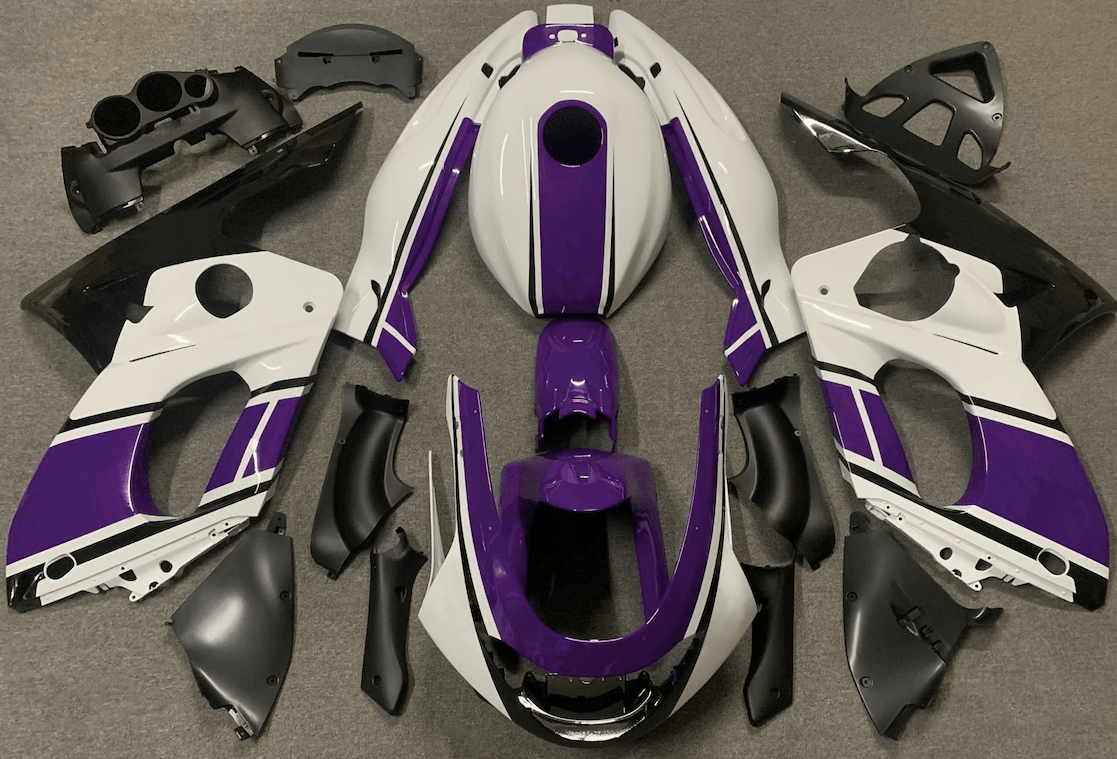 YAMAHA YZF600R Fairings (1998-2007) White, Purple, Black by KingsMotorcycleFairings.com