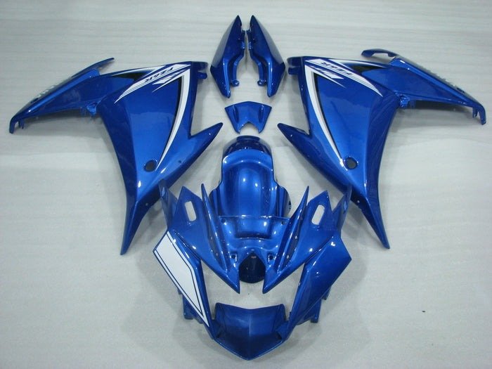 Yamaha FZ6R Fairings (2009-2015) Blue Pearl, White at KingsMotorcycleFairings.com