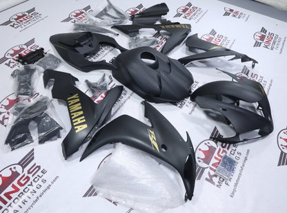 Yamaha R1 Fairing Kit (2004-2006) Flat Black, Flat Gold at KingsMotorcycleFairings.com