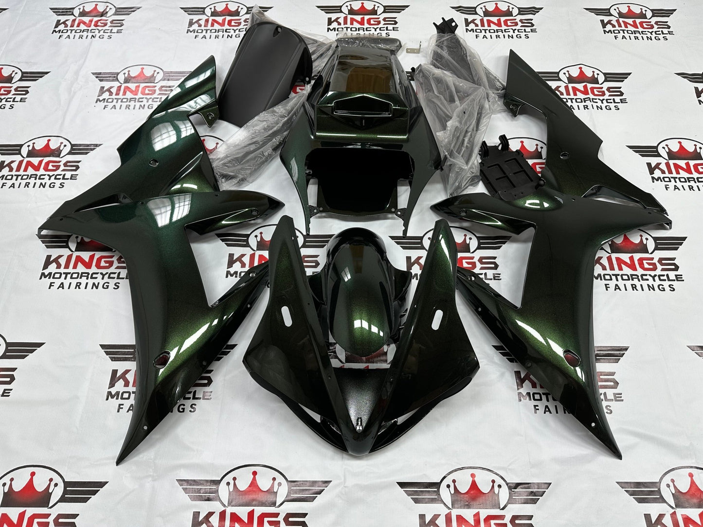Yamaha R1 Fairings (2002-2003) Dark Green at KingsMotorcycleFairings.com