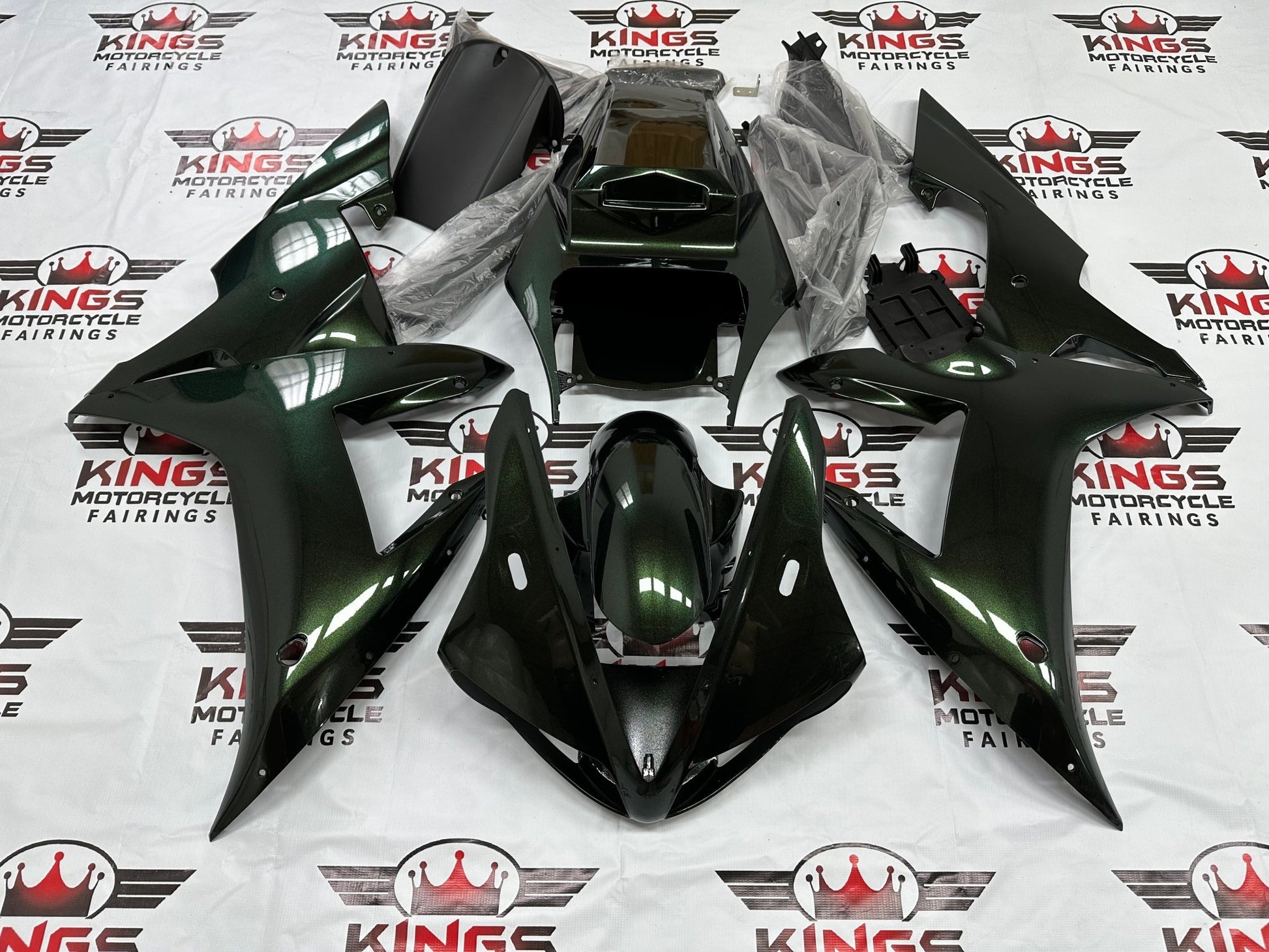 Yamaha R1 Fairings (2002-2003) Dark Green at KingsMotorcycleFairings.com