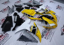 Yamaha R1 Fairings (2002-2003) Yellow, White, Black Stripe at KingsMotorcycleFairings.com