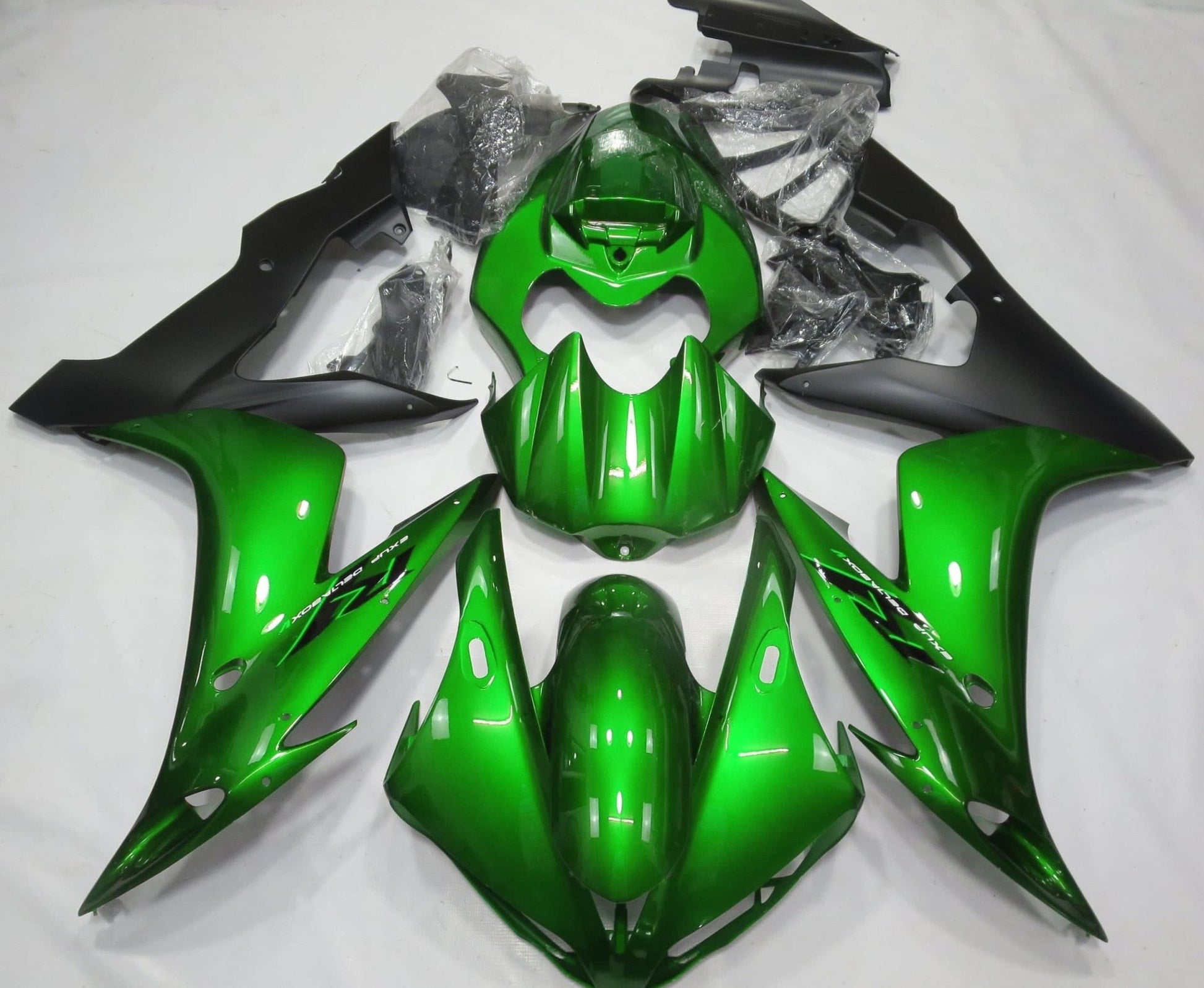 Yamaha R1 Fairings (2004-2006) Green, Matte Black at KingsMotorcycleFairings.com