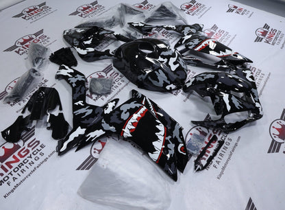 Yamaha R1 Fairings (2007-2008) Black Camouflage Shark at KingsMotorcycleFairings.com