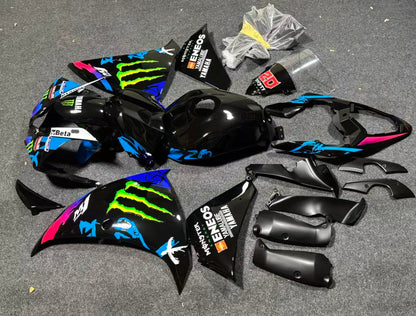 Yamaha R1 Fairings (2009-2011) Black Monster at KingsMotorcycleFairings.com