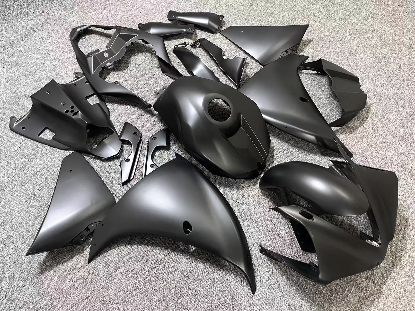 Yamaha R1 Fairings (2012-2014) All Flat Black at KingsMotorcycleFairings.com