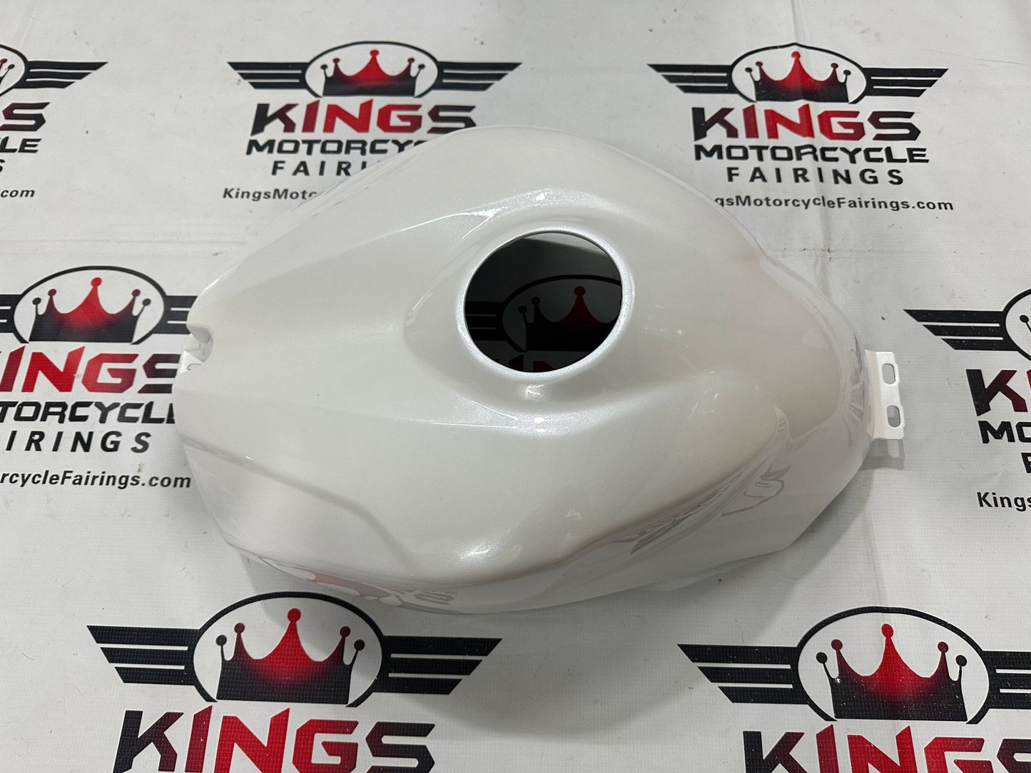 Yamaha R1 Tank Cover Fairing (2007-2008) Pearl White, Metallic Black from KingsMotorcycleFairings.com