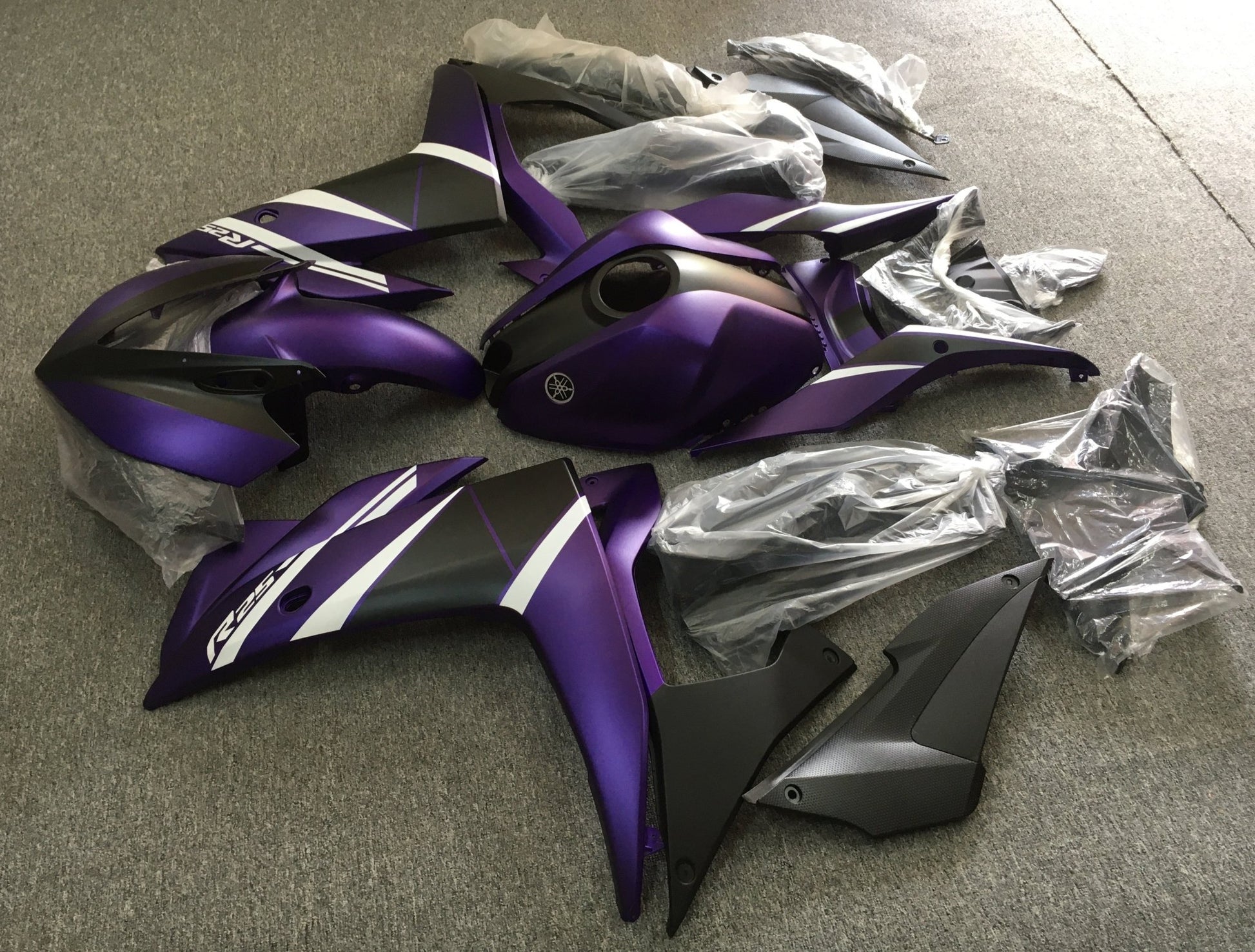 Yamaha R25 Fairings (2015-2018) Matte Purple, Black, White at KingsMotorcycleFairings.com