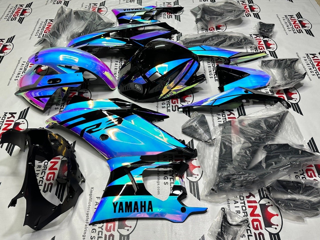 Yamaha R3 Fairing Kit (2022-2024) Chameleon Chrome, Blue, Pink at KingsMotorcycleFairings.com