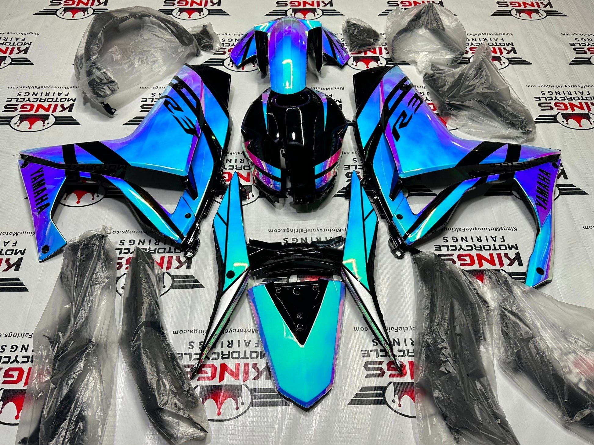 Yamaha R3 Fairing Set (2015-2018) Chrome Chameleon, Pink, Blue at KingsMotorcycleFairings.com