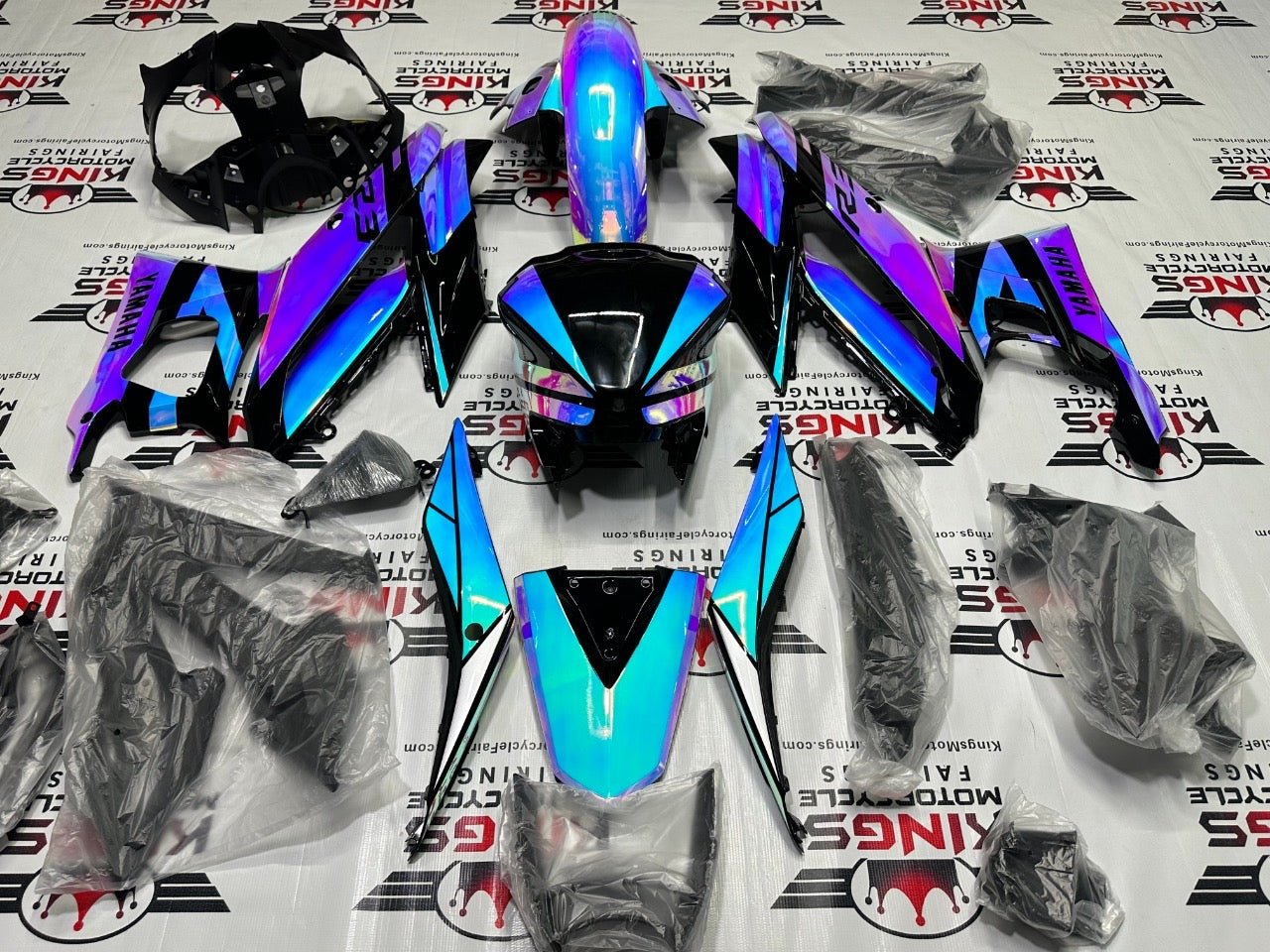 Yamaha R3 Fairing Set (2022-2024) Chameleon Chrome, Blue, Pink at KingsMotorcycleFairings.com