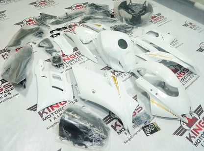 Yamaha R3 Fairing Set (2022-2024) White, Gold at KingsMotorcycleFairings.com