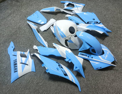 Yamaha R3 Fairing Set (2022-2024) White, Light Blue at KingsMotorcycleFairings.com