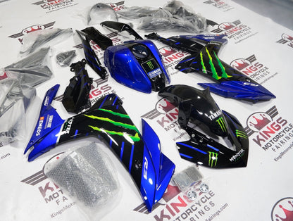 Yamaha R3 Fairings (2015-2018) Black, Blue, Green Monster at KingsMotorcycleFairings.com