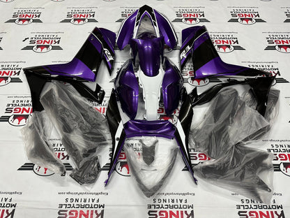 Yamaha R3 Fairings (2015-2018) Purple, Black, White Stripe at KingsMotorcycleFairings.com