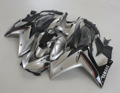 Yamaha R3 Fairings (2015-2018) Silver, Black, Red Stripe from KingsMotorcycleFairings.com