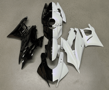 Yamaha R3 Fairings (2019-2021) Black, White Split at KingsMotorcycleFairings.com