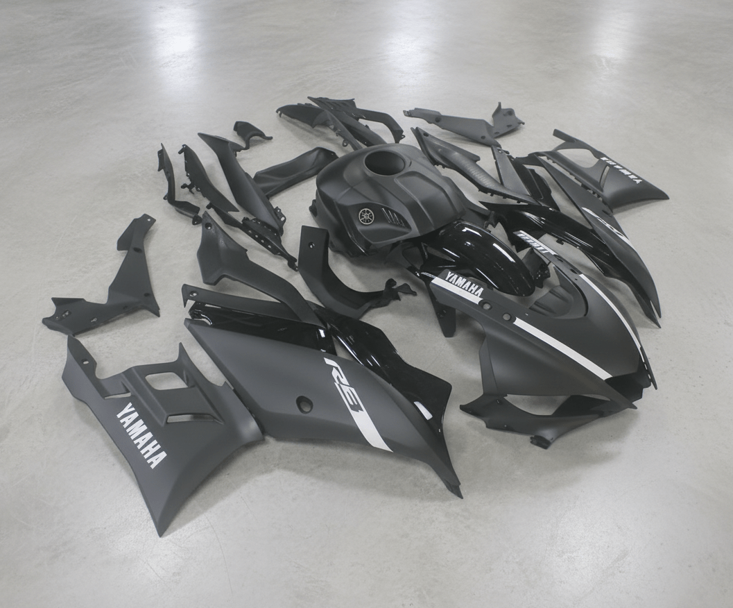 Yamaha R3 Fairings (2019-2021) Matte Black, Matte White, Black at KingsMotorcycleFairings.com