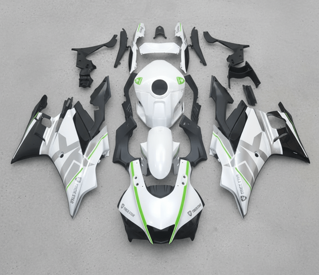 Yamaha R3 Fairings (2019-2021) White, Silver, Green at KingsMotorcycleFairings.com