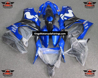 Yamaha R3 (2015-2018) Blue, White, Black Movistar Fairings at KingsMotorcycleFairings.com