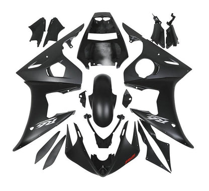 Yamaha YZF-R6 Fairings (2005) Matte Black, Silver, Red at KingsMotorcycleFairings.com