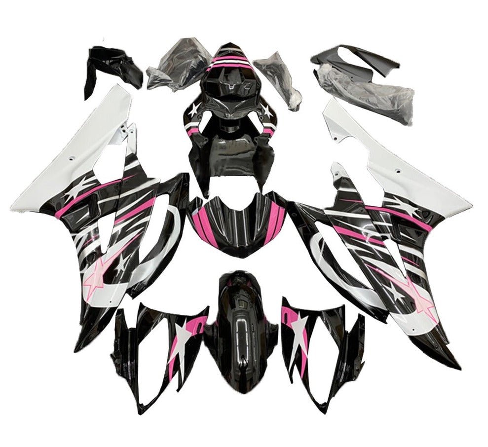 Yamaha R6 Fairings (2006-2007) Black, Pink, White, Stars at KingsMotorcycleFairings.com
