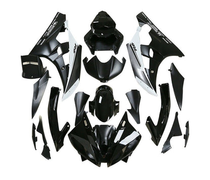 Yamaha YZF-R6 Fairings (2006-2007) Black, White, Silver Stripe at KingsMotorcycleFairings.com