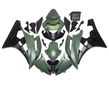 Yamaha R6 Fairings (2006-2007) Matte Army Green, Matte Black at KingsMotorcycleFairings.com